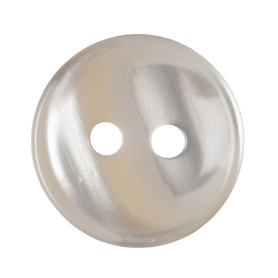 Trimits 10 x Round Buttons Stripe Polyester 12mm Cream 2 hole pearlescent - Image 1 of 1