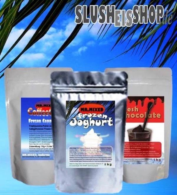 MR. MIXED 3x 1 Kg Frozen Joghurt , Cappuccino , Eis Schokolade Set Test Yogurt Yoghurt