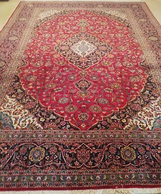 Alfombra oriental semiantigua de caqui fino 9'1 X 12'6 Foto 1 de 4