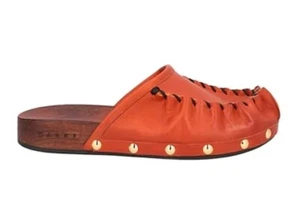 Sandalias deslizantes zuecos de cuero con tachuelas Marni color tostado talla uk 3 eu 36 - Imagen 1 de 10