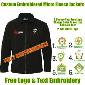 Individuell bestickte PERSONALISIERTE Fleecejacke ELEKTRIKER UNIFORM SCHÖNES LOGO - Bild 1 von 13