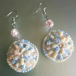 orecchini uncinetto donna crochet colori delicati handmade jewellery idea regalo - Foto 1 di 2