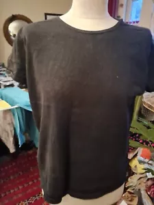 Beautiful Ladies J Crew 90s Thick Black short-sleeved Tshirt Size L good cond - Picture 1 of 6