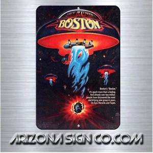 Vintage Look Reproduktion Design Boston Rock Band 70er 80er Aluminium Schild 8 x 12 - Bild 1 von 5