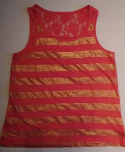 Girls Beautiful Pink Gold J.Khaki Sleeveless Shirt Size M Or 7-8 Lace J Khaki - Picture 1 of 4