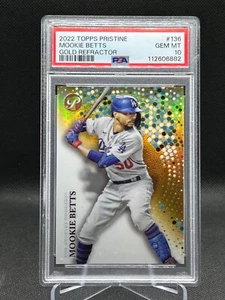 Mookie Betts 2022 Topps Pristine GOLD Refractor 20/50 PSA 10 Gem Mint Card #136 - Picture 1 of 2
