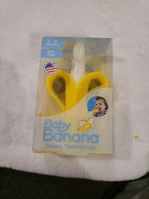  Baby Banana Yellow Infant Toothbrush, Easy to Hold, Made in the USA - Image 1 of 4