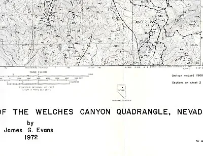 USGS Geologic Map: Welches Canyon Quadrangle, Nevada • 21.95$