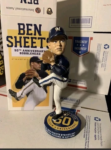 Ben Sheets Bobblehead SGA 2000's Milwaukee Brewers 50th Anniversary 2021 NIB Cover
