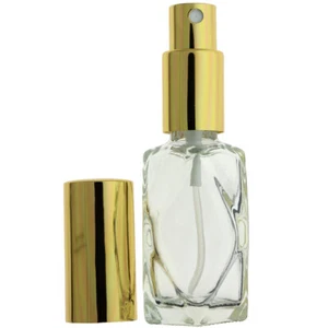 DIAMOND CUT REFILLABLE GLASS BOTTLES & GOLD SPRAYERS 1OZ 30ml DIY OILS COLOGNES - Picture 1 of 5