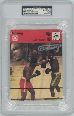 Joe Frazier 1977 Sportscaster #09-09 SIGNED w PSA authentication - VERY NICE! - Image 1 of 2