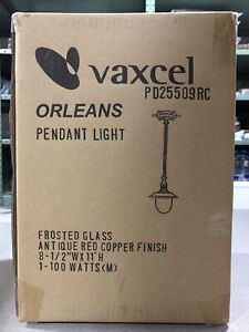 VAXCEL PD25509RC Orleans 9in Outdoor Pendant Red Copper