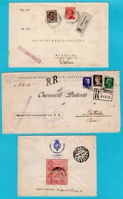 ITALY 3 R covers 1922 Rome, 1931 Milano, 1920 Foggia by expres - Image 1 of 2