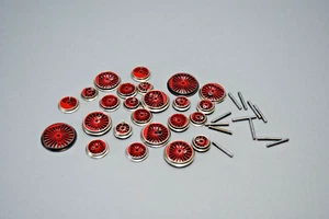 Märklin H0 / Lote de 24 ruedas de radios para locomotoras de vapor / 16 - 29 mm (H 462) - Imagen 1 de 7
