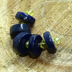 Lapis Lazuli Smooth Coin Zircon Beads Natural Briolette Loose Gemstone Jewelry - Picture 1 of 3