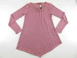 Belldini Women Sweater Blush Pink Lace Up Tunic Pullover Size M (I35) - Picture 1 of 7
