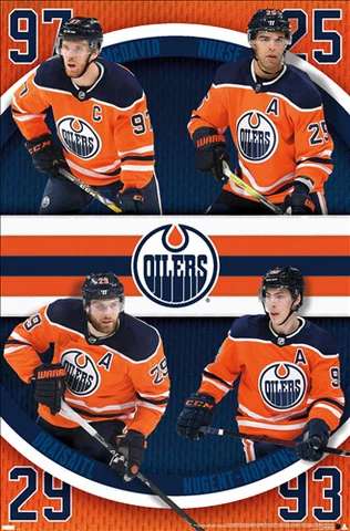 Edmonton Oilers CORE FOUR 2022 POSTER - CONNOR MCDAVID, Draisaitl, Nurse, RNH Cover
