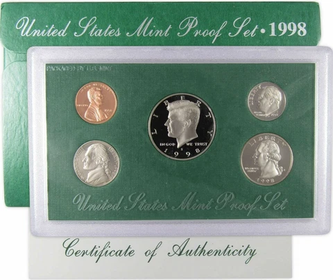 1998 Proof Set ** Great Birthday Gift for the Dad/Son/Friend born that year ** Cover
