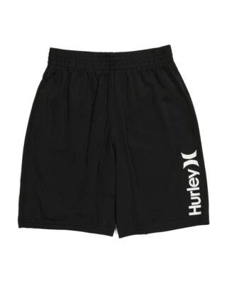 Hurley Big Boys L Shorts Pull On Elastic Waist  Black H2O Dri Logo Short Pants - Image 1 of 2
