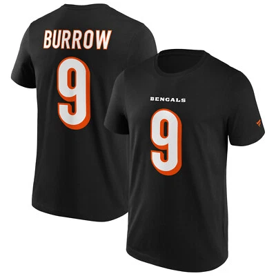 NFL T-Shirt Cincinnati Bengals Joe Burrow 9 black Iconic Football Trikot Jersey
