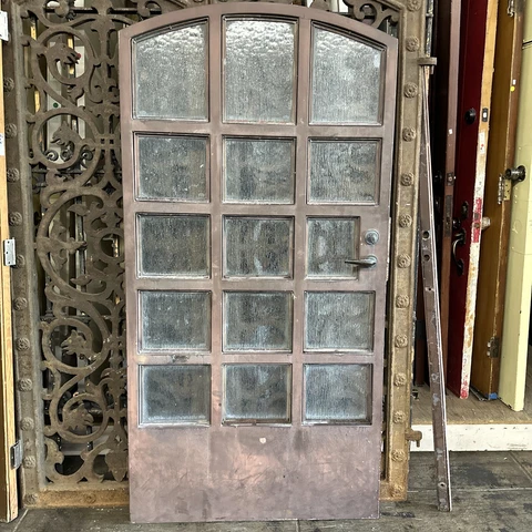 Old Metal Arched Basement Door Access Door 36 X 71 tempered Glass Cover