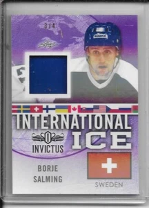 Parche de hielo internacional Leaf Invictus Borje Salming 2017-18 error # II-02 #d/4 - Imagen 1 de 2