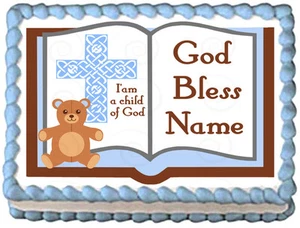 BIBBIA BATTESIMO immagine ragazzo commestibile cake topper design - Foto 1 di 11
