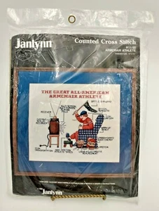 1988 Janlynn gezählter Kreuzstichsatz (SESSEL ATHLET) 14 Zoll x 12 Zoll - Bild 1 von 2
