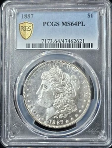 1887 Morgan Dollar MS-64PL PCGS - Picture 1 of 6