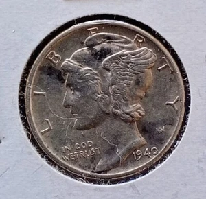 1940-D   Mercury Dime In Rare Full Reed Axe Check Photos. - Picture 1 of 4