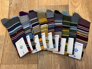 Burlington Mens Wool Stripe Socks - Picture 1 of 4