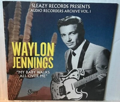 Waylon Jennings / Sanford Clark ‎– Sleazy Records NM  Vinyl, 7", 45 RPM, Mono, - Image 1 of 4