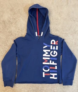 Tommy Hilfiger Crop Top Hoodie Sweater Girls Size 8-10 - Picture 1 of 6