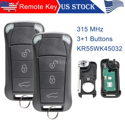 2 Llaveros abatibles remotos de repuesto para Porsche Cayenne 2006-2011 KR55WK45032 Foto 1 de 4