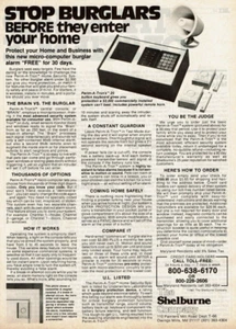 1981 Vintage Print Ad The Shelburne Company Perim-A-Tron Stop Burglars Before - Picture 1 of 2