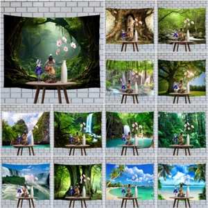 Forest Canyon For Action Figure Background Backdrop Diorama Doll House Curtain - Imagen 1 de 20