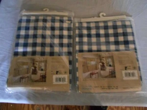 Juego de 1 ventana Sturbridge azul y blanco a cuadros 56W x 36L y 60W x 15L cenefa - Imagen 1 de 3
