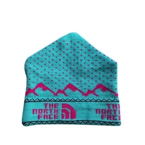 Gorro de lana vintage The North Face verde azulado/rosa - Imagen 1 de 3