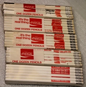 Vintage Coca cola Pencils 4 Various Packs - It's the Real Thing, Coke is it + - Picture 1 of 5