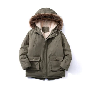 Kids Boys Baby Hooded Coat Quilted Puffer Warm Jacket Parka Winter Coats Outdoor - Picture 1 of 26