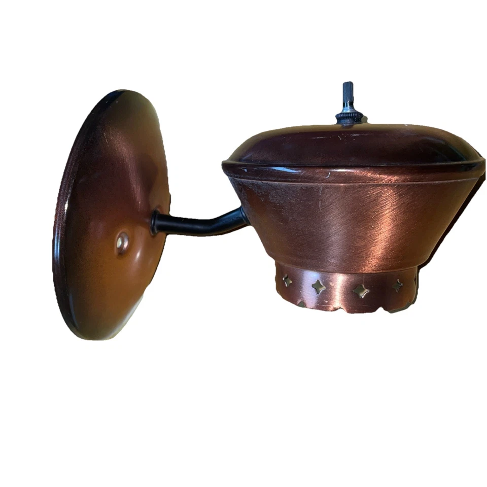 Vintage 1950s-1960s Copper Mid Century Modern Retro Wall Fixture Sconce TESTED - Image 1 of 4