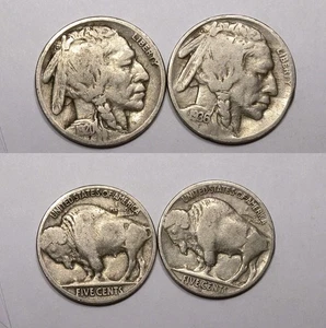 LOTE DE 2 MONEDAS DE NÍQUEL BÚFALO 1920-P Y 36-S #562-112 - Imagen 1 de 1