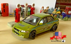 1/43 Greenlight Fast & Furious 2 Mitsubishi Lancer Evolution Green C9.9-Code 3 - Picture 1 of 12