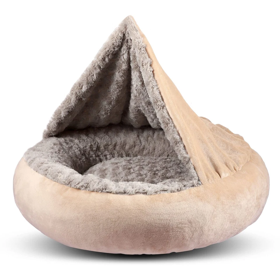 Gasur Cozy Cuddler Small Dog and Cat Bed Round Donut Calming Anti-anxiety Cave