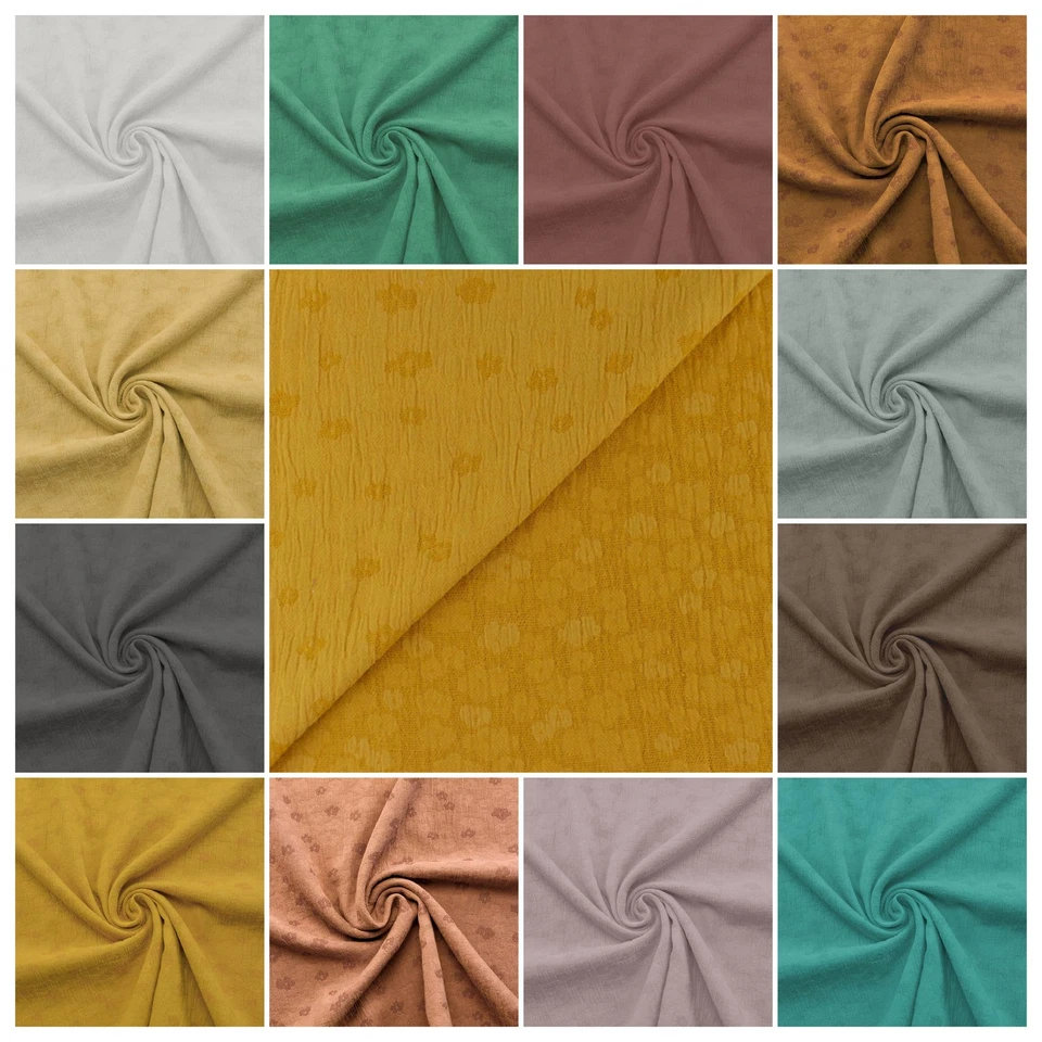 Musselin Jacquard Double Gauze ab 1x1,4m Double Face Optik Baumwolle Meterware - Bild 1 von 1