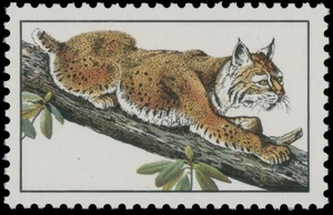 1990, USA BOBCAT ($2) MULTI, SINGLE WITH BLACK COLOR OMITTED, NH, SC. #2482a - Picture 1 of 2