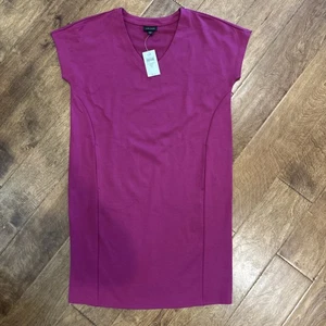 J.Jill Damen Gr. Xsp Kleid V-Ausschnitt Kurzarm Boysenberry Wearever Neu - Bild 1 von 7