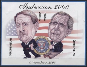 Turkmenistan 2000, 2000mx2, Indecision 2000, Al Gore, George W Bush, MNH - Picture 1 of 1