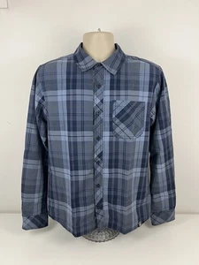 SmartWool Summit County Plaid Shirt Men Size M Medium Blue Flannel Button Up EUC - Picture 1 of 11