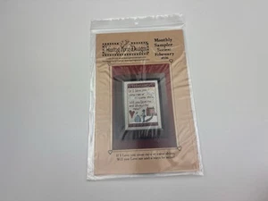 Waxing Moon Designs Monthly Sampler February Counted Cross Stitch Pattern 4R - Picture 1 of 3